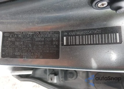 2016 Kia Forte Lx из США, поврежденный, VIN KNAFX4A62G5479631